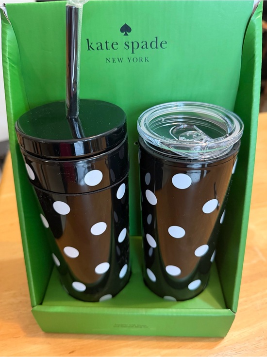 kate spade Other - Kate Spade ♠️ NY white polka dot Tumbler Set NWT